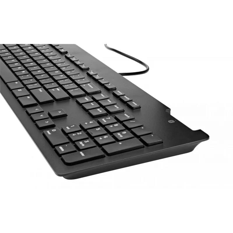 Teclado HP Business slim v2 com leitor de smartcard, Tamanho completo (100%), Com fios, USB, Preto