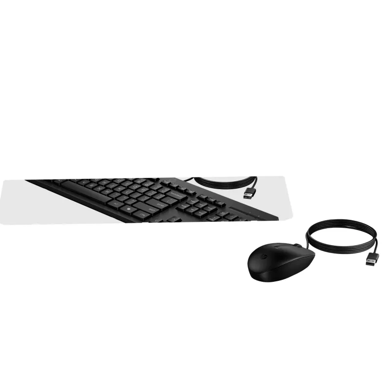 Rato e teclado com fios HP 225 G2 Bélgica - Localização inglesa AZERTY BE - Rato - Teclado AZERTY com rato incluído Office USB Preto