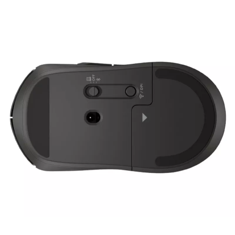 Rato sem fios HP 405 Quiet — ambidestro, Ótico 1200 DPI, RF Wireless + Bluetooth, 5 botões, alimentado por pilha, preto