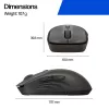 Rato sem fios HP 405 Quiet — ambidestro, Ótico 1200 DPI, RF Wireless + Bluetooth, 5 botões, alimentado por pilha, preto