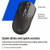 Rato sem fios HP 405 Quiet — ambidestro, Ótico 1200 DPI, RF Wireless + Bluetooth, 5 botões, alimentado por pilha, preto