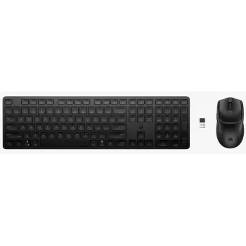 Conjunto de teclado e rato HP 495C — teclado Full-Size sem fios, rato Multi-Device, USB/RF/Bluetooth, preto