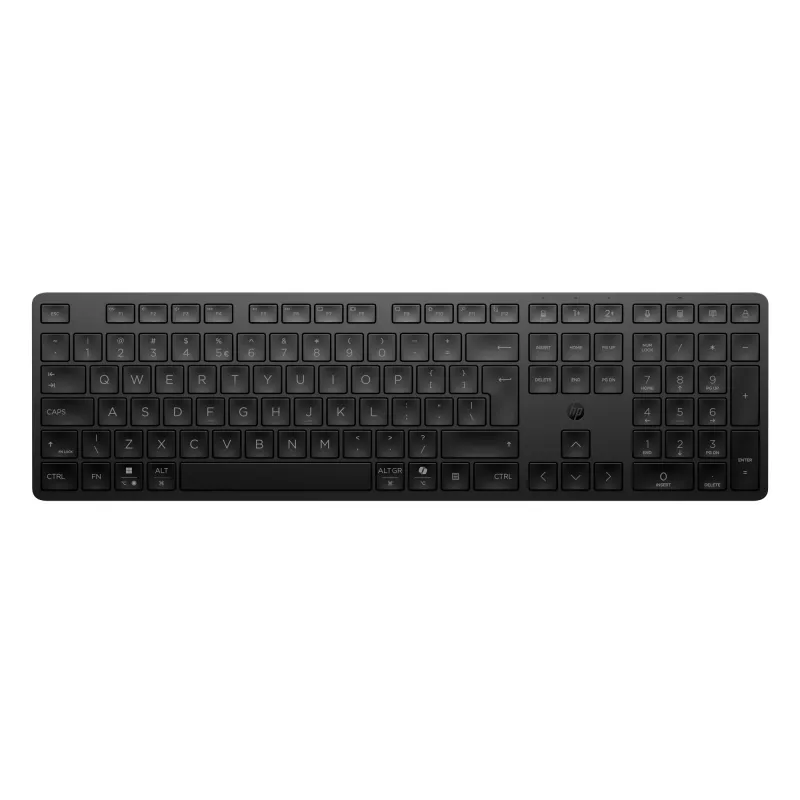Teclado HP 495K Multi-Device Dual-Mode, Full-Size (100%), sem fios, USB + Bluetooth, preto