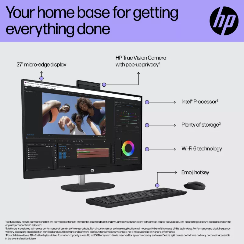 HP All-in-One 27-cr0048na Intel® Core™ i7 i7-1355U 68,6 cm (27 polegadas) 1920 x 1080 píxeis All-in-One PC 8 GB DDR4-SDRAM 1 TB SSD Windows 11 Home Wi-Fi 6 (802.11ax) branco (recondicionado)