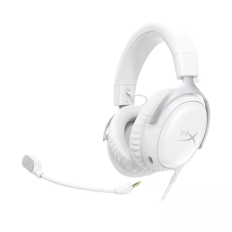 HyperX Cloud III - Headset gaming (branco), branco, China, Tailândia, Circumaural, Fechado, 155 mm, 86,7 mm