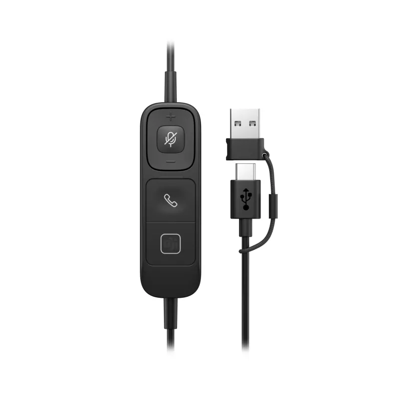 Headset com fios estéreo HP POLY Mission 425 Classic, ligação USB, 126 g