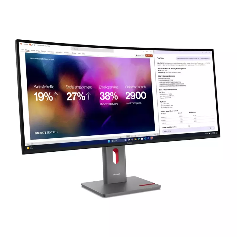 Monitor Lenovo ThinkVision P40WD-40 100,8 cm (39,7 inch) WUHD 5120x2160 LCD 21:9 6 ms Hub USB Altifalantes altura ajustável VESA