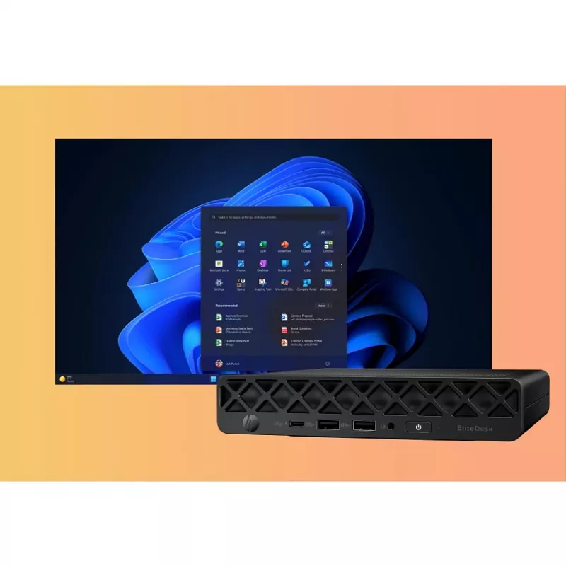 Mini PC HP EliteDesk 8 Mini G1i AI — Intel Core Ultra 7 265T, 16 GB DDR5, 1 TB SSD, Windows 11 Pro, Preto