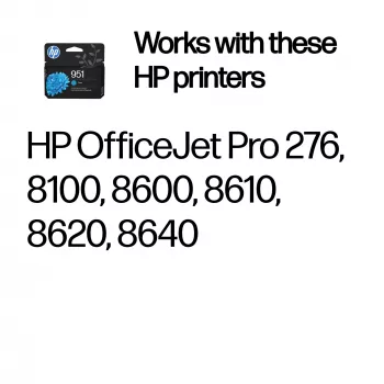 HP 951 Ciano Tinteiro original, Ciano, 1 unid., 535 páginas