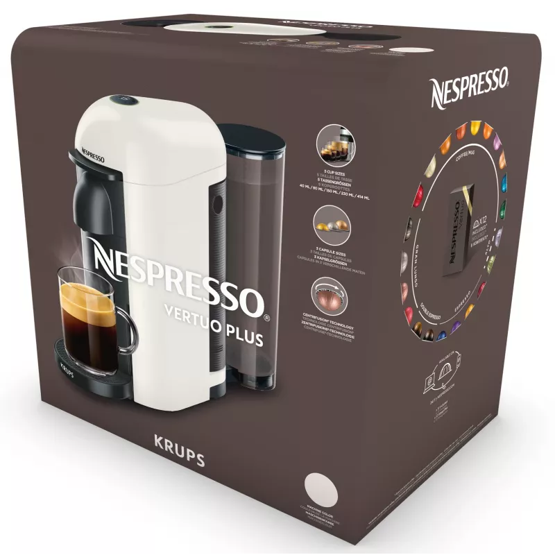 Máquina de café expresso e de cápsulas KRUPS Nespresso Vertuo XN903810 preto