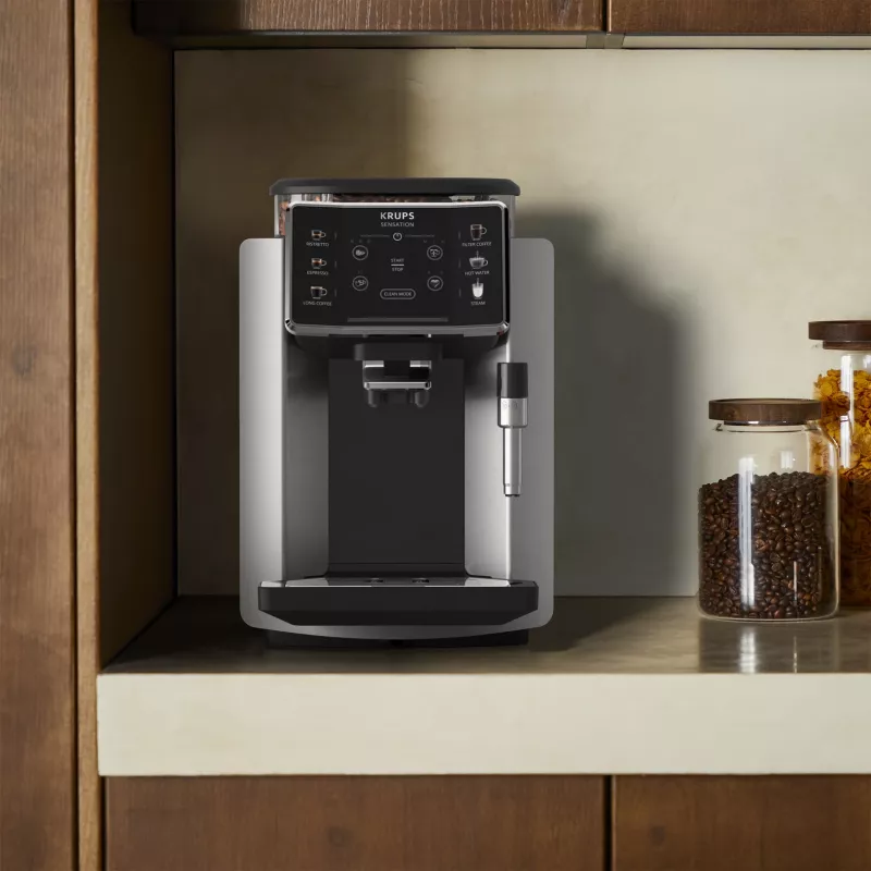 Máquina de café expresso KRUPS Sensation EA910E — automática, depósito de água de 1,7 l, moinho integrado, 2 saídas, 1450 W