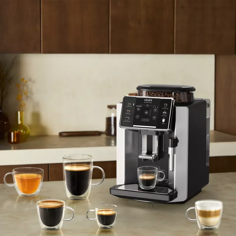 Máquina de café expresso KRUPS Sensation EA910E — automática, depósito de água de 1,7 l, moinho integrado, 2 saídas, 1450 W