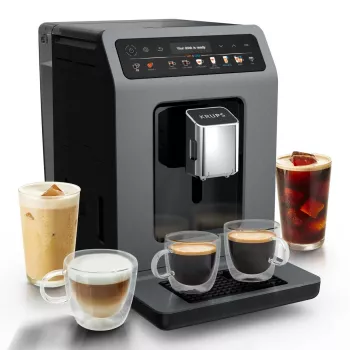 Máquina de café expresso Krups Evidence Hot & Cold EA898GF0 – automática, depósito de água de 2,5 L, moinho integrado, 2 saídas