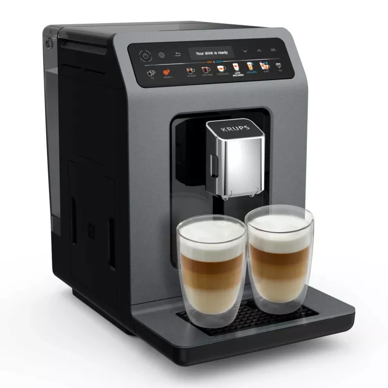 Máquina de café expresso Krups Evidence Hot & Cold EA898GF0 – automática, depósito de água de 2,5 L, moinho integrado, 2 saídas