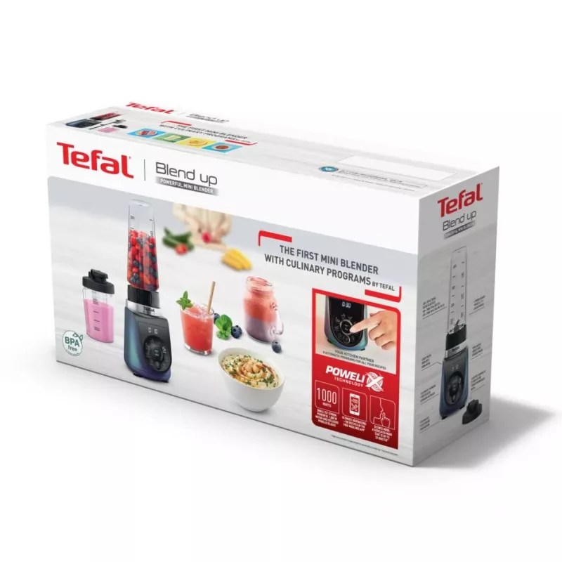 Tefal Blend Up BL19H4F0 Liquidificadora 0,85 L Liquidificadora 1000 W Azul, Transparente