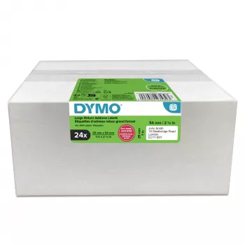 Rolos de etiquetas Dymo 2223589 – etiquetas de papel branco 5,4 × 2,5 cm, 500 etiquetas/rolo, 12000 etiquetas/pacote, FSC