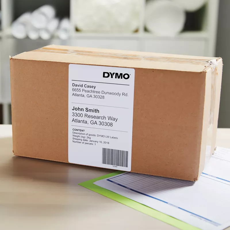DYMO 2238107 etiquetas de envio UPS, 102 x 210 mm, 6 rolos x 140 etiquetas, preto sobre branco