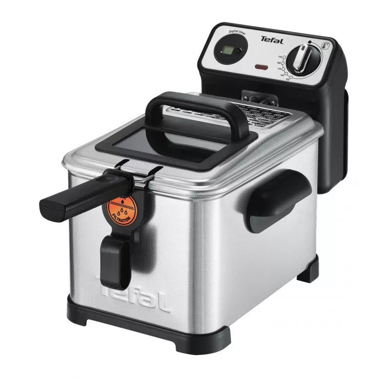 Fritadeira Tefal Filtra Pro FR5111 individual 3 L de pé 2400 W fritadeira preto, aço inoxidável