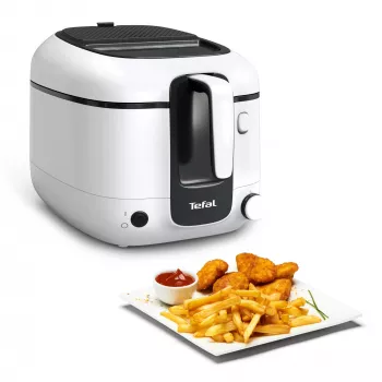 Fritadeira Tefal Super Uno FR3101 – individual, 1800 W, 1,5 kg de capacidade de fritura, 2,2 l de óleo, preto/branco