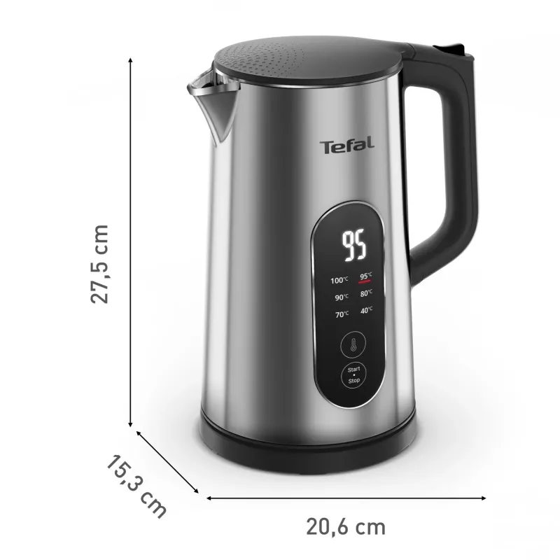 Chaleira elétrica Tefal Selection KI871DE0 1,7 l 1500 W preto, aço inoxidável