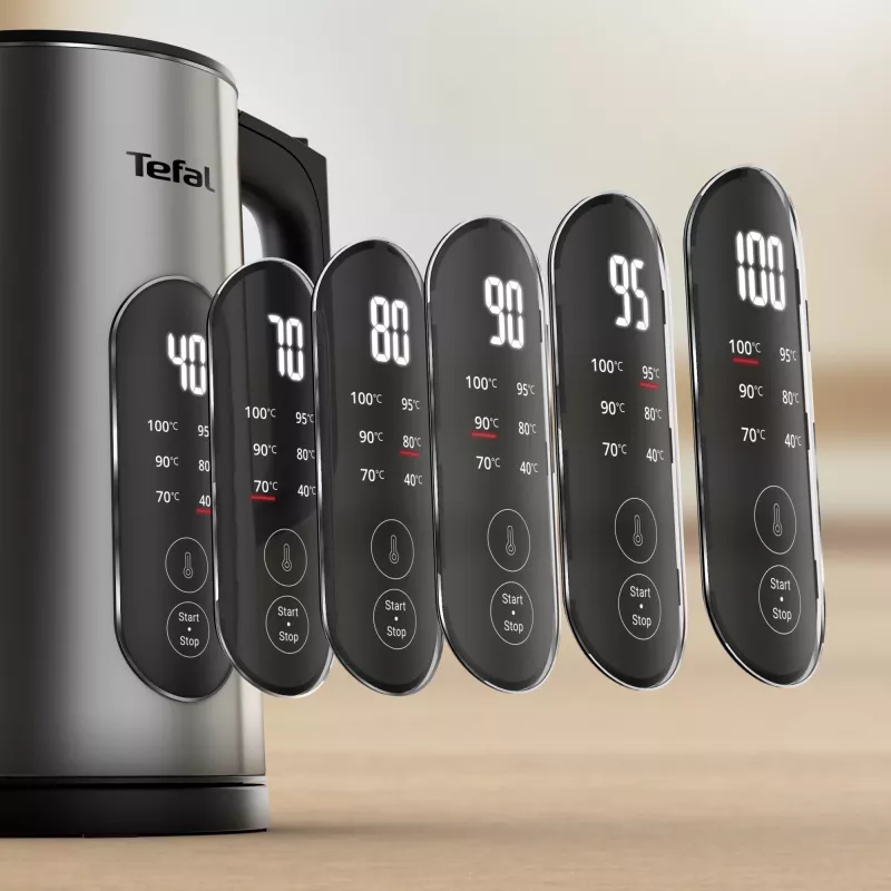 Chaleira elétrica Tefal Selection KI871DE0 1,7 l 1500 W preto, aço inoxidável