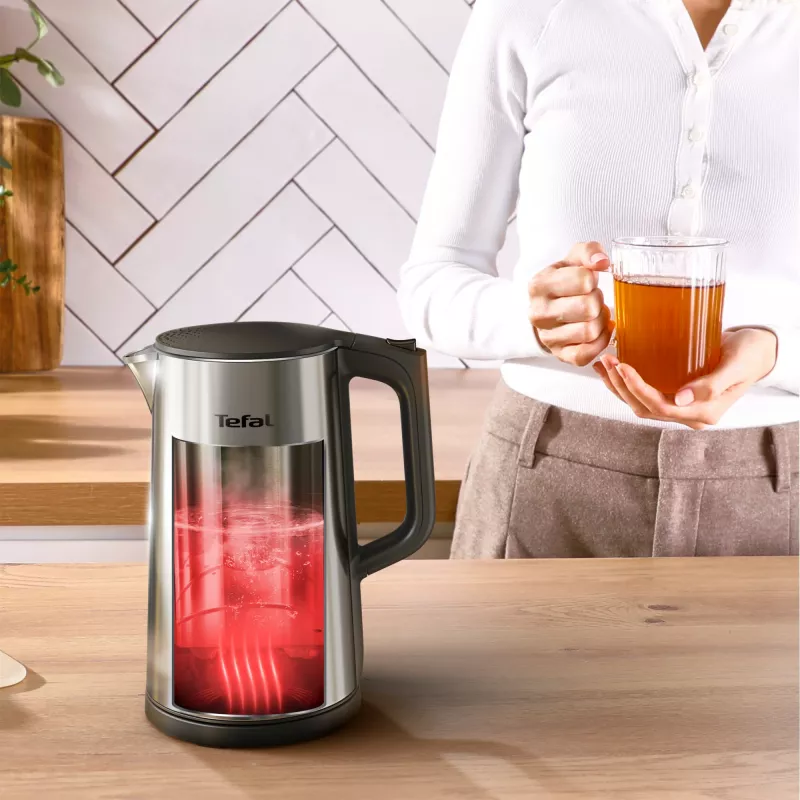 Chaleira elétrica Tefal Selection KI871DE0 1,7 l 1500 W preto, aço inoxidável