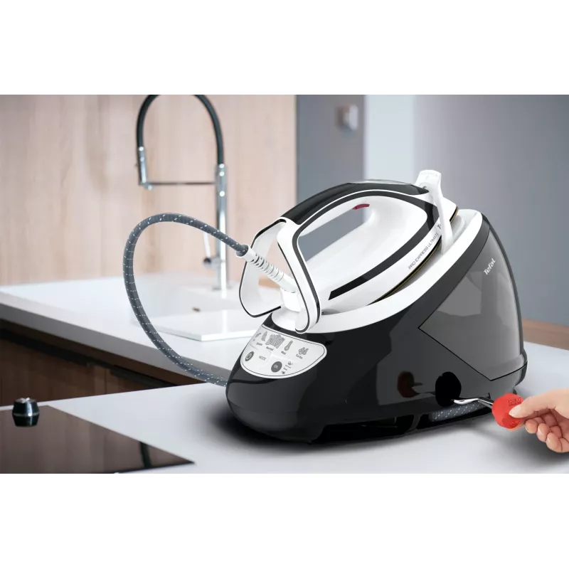 Ferro de engomar Tefal Pro Express Ultimate GV9550 1,9 L base Durilium AirGlide Autoclean preto, branco