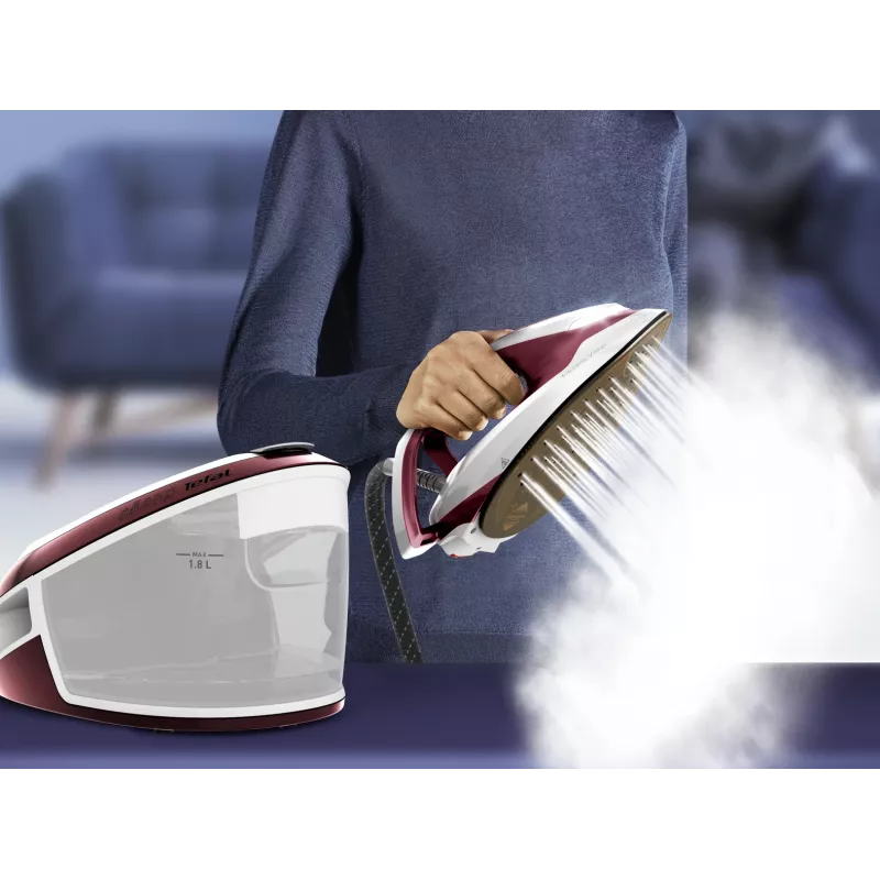 Ferro de engomar Tefal Express Vision SV8150 2800 W 1,8 L base Durilium AirGlide Autoclean vermelho, branco