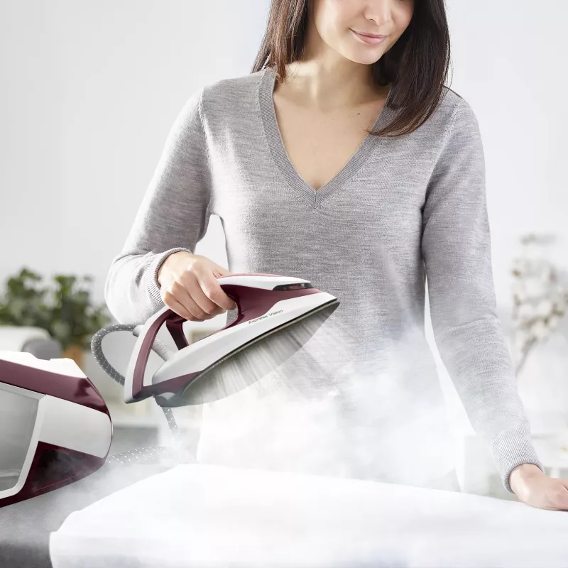 Ferro de engomar Tefal Express Vision SV8150 2800 W 1,8 L base Durilium AirGlide Autoclean vermelho, branco