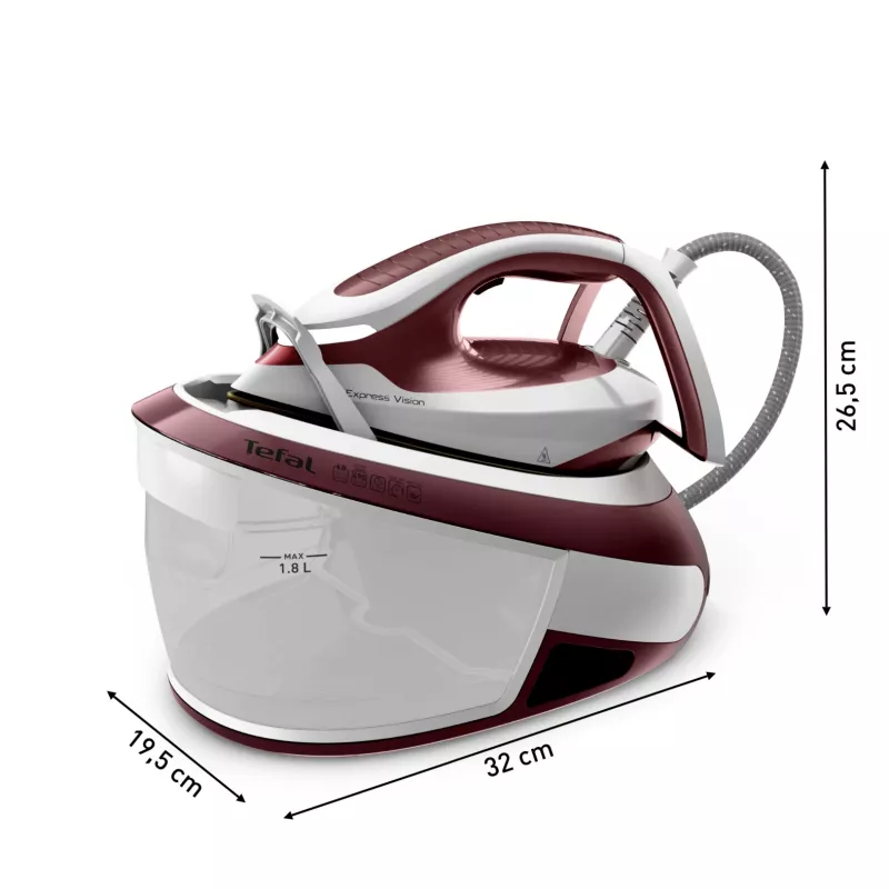 Ferro de engomar Tefal Express Vision SV8150 2800 W 1,8 L base Durilium AirGlide Autoclean vermelho, branco