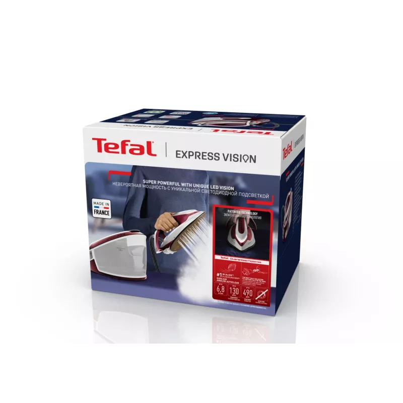 Ferro de engomar Tefal Express Vision SV8150 2800 W 1,8 L base Durilium AirGlide Autoclean vermelho, branco