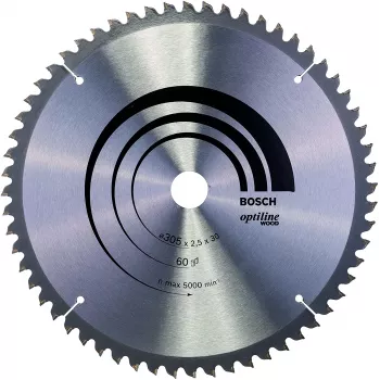 Lâminas de serra circular Bosch Optiline Wood, madeira, 30,5 cm, Bosch, 798 g, 1 unid.