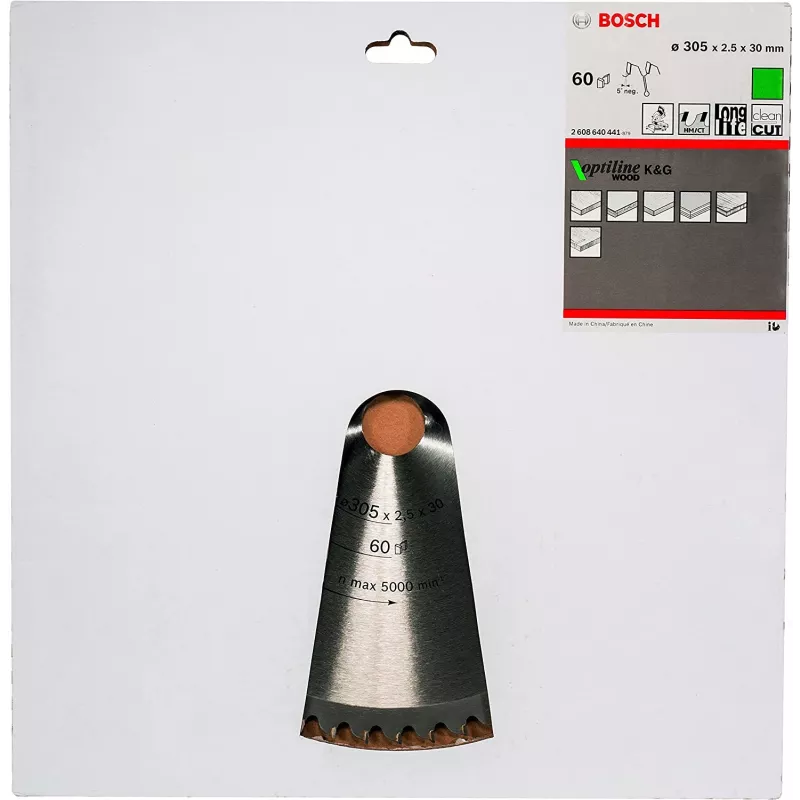 Lâminas de serra circular Bosch Optiline Wood, madeira, 30,5 cm, Bosch, 798 g, 1 unid.