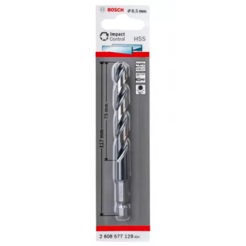 Broca helicoidal Bosch HSS haste sextavada 8,5 mm