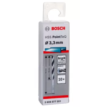 Broca helicoidal Bosch HSS PointTeQ 3,3 mm