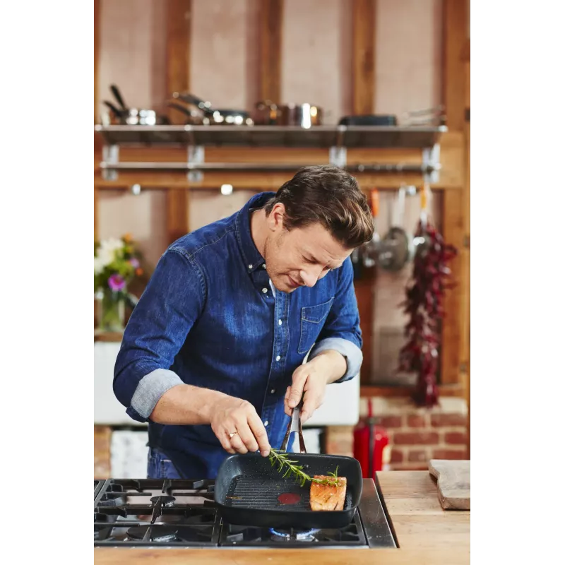 Forma retangular para assar Tefal Jamie Oliver E24541 de 2,5 L preta — diâmetro do fundo 17,5 cm, tamanho 290×458 mm