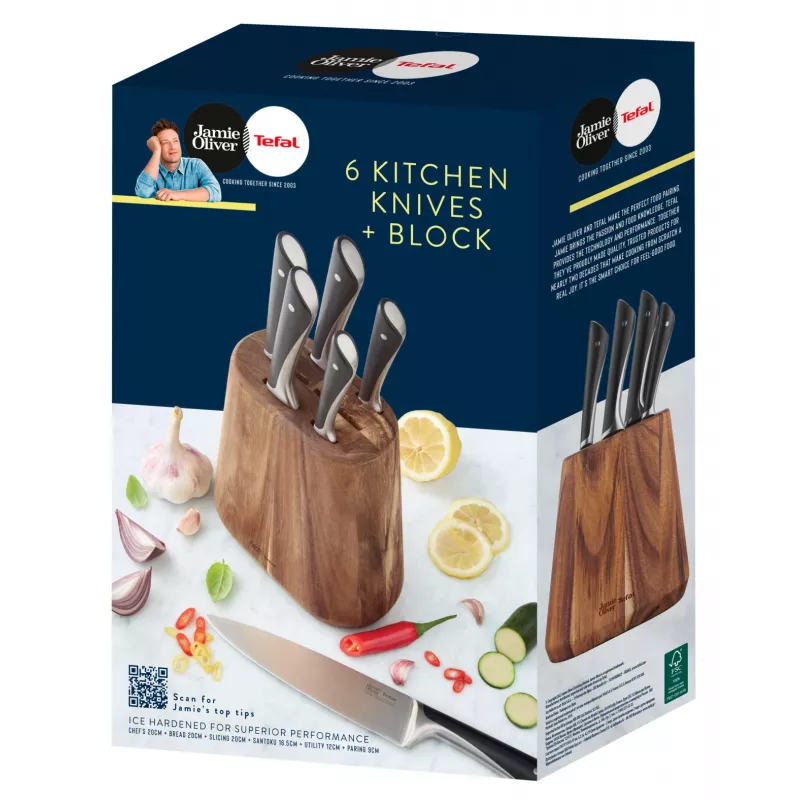 Conjunto de talheres Tefal Jamie Oliver K267S7 7 peças lâminas de aço inoxidável