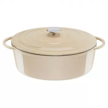 Tefal E25906 recipiente de ferro fundido oval bege, diâmetro 34 cm, forma oval