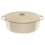 Tefal E25906 recipiente de ferro fundido oval bege, diâmetro 34 cm, forma oval