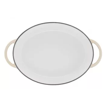 Tefal E25906 recipiente de ferro fundido oval bege, diâmetro 34 cm, forma oval