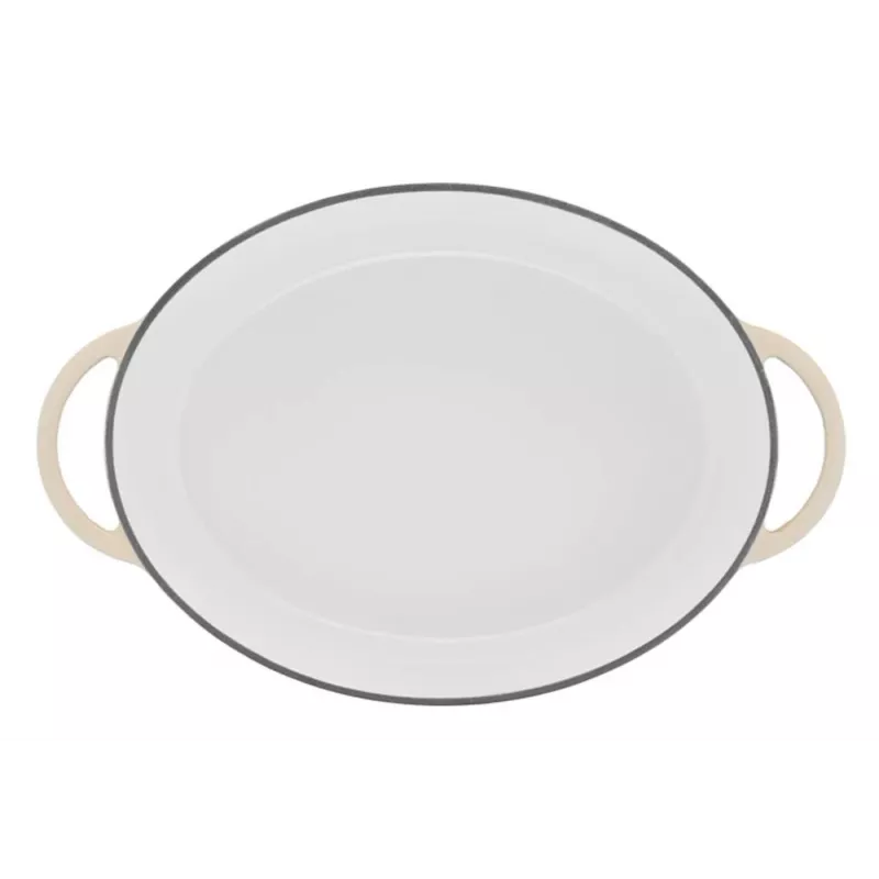 Tefal E25906 recipiente de ferro fundido oval bege, diâmetro 34 cm, forma oval