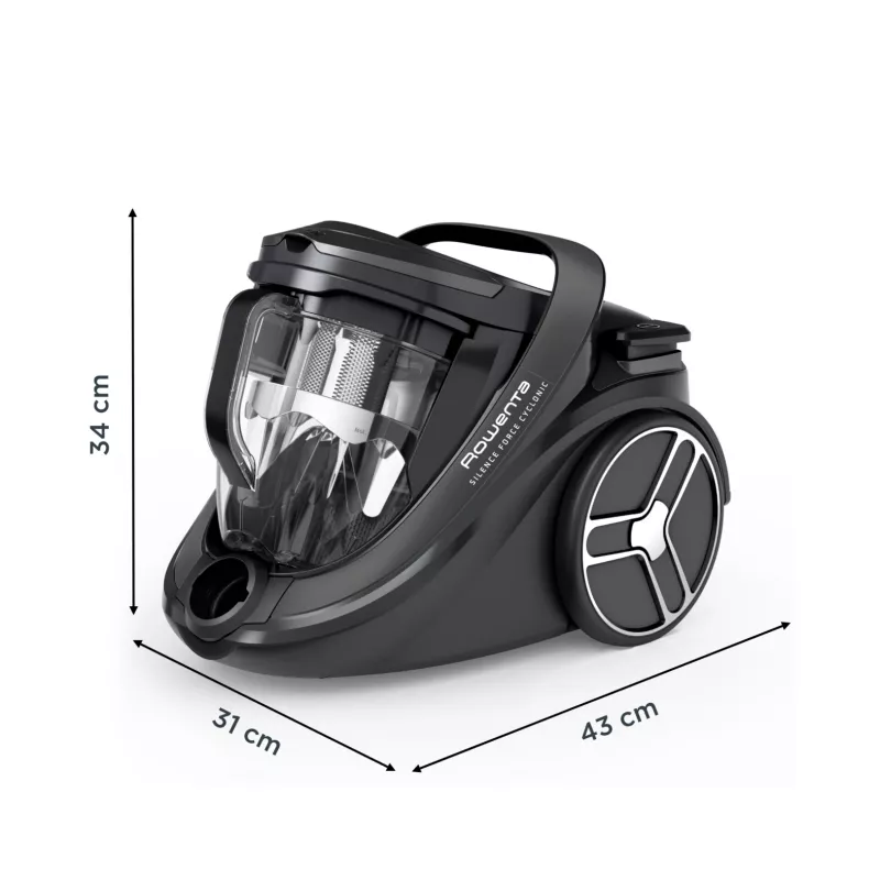 Aspirador de chão Rowenta Silence Force RO7935 — 500 W, sem saco, tecnologia ciclónica, 2,5 L, HEPA, 59 dB