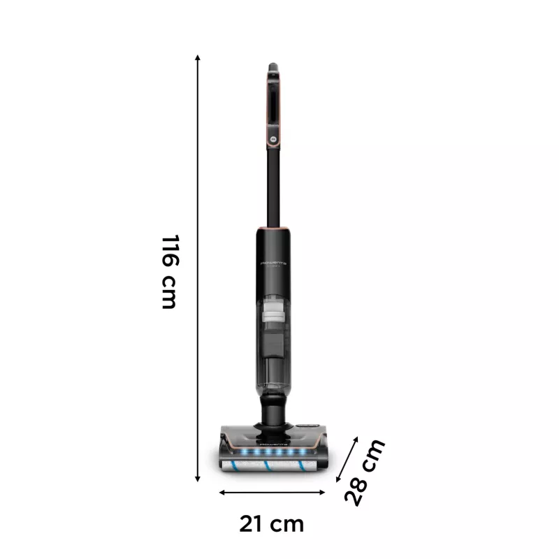 Rowenta X-Clean 7 GZ5736E0 aspirador vertical com bateria a seco e húmido sem saco preto