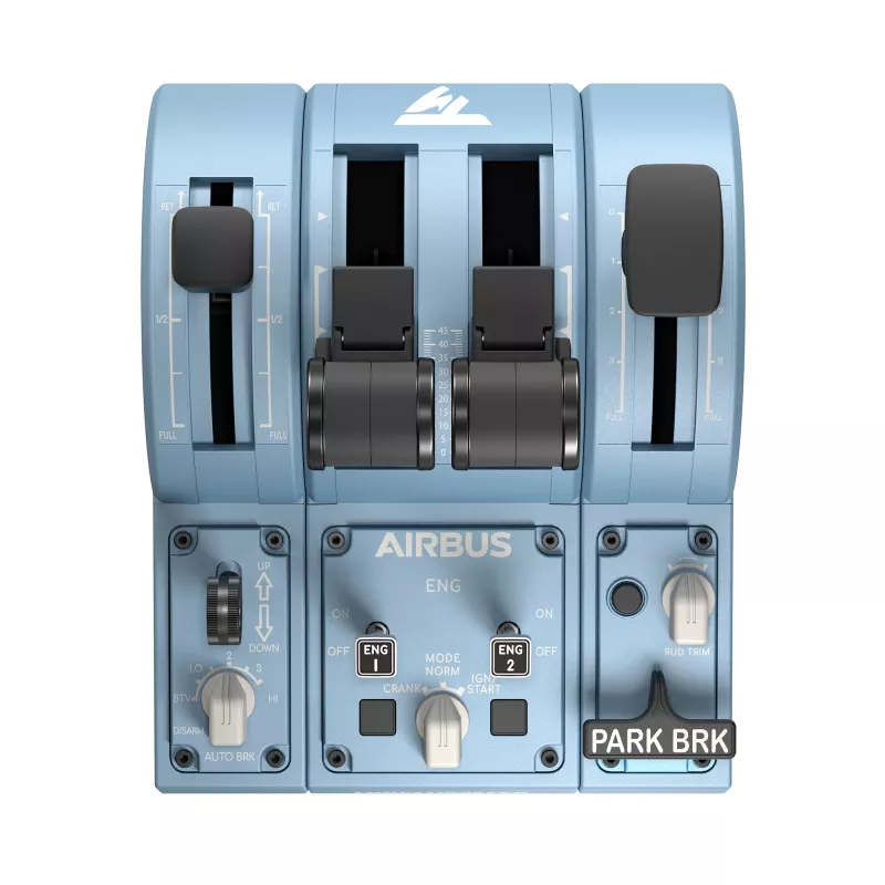 Thrustmaster TCA Quadrant Add-On Airbus Edition preto, azul simulador de voo PC
