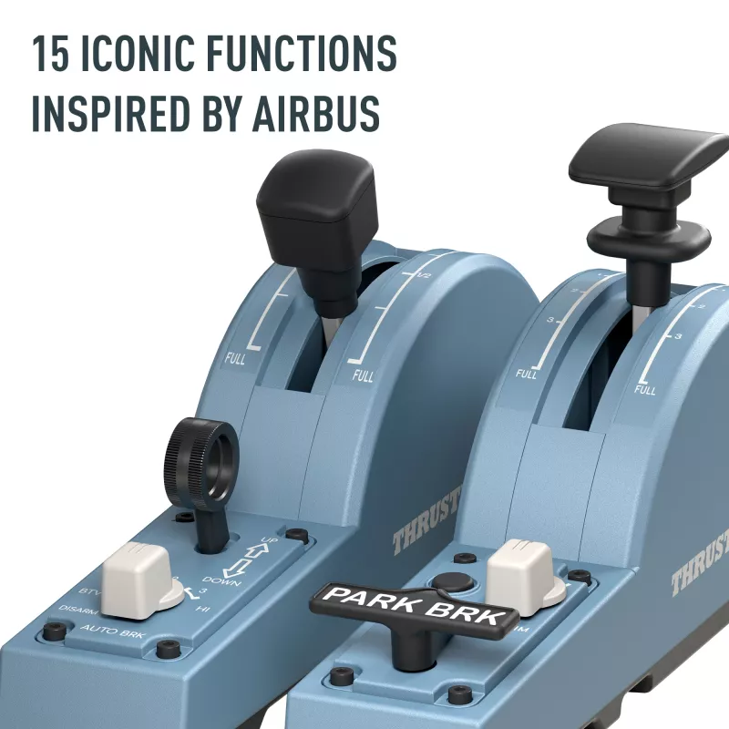 Thrustmaster TCA Quadrant Add-On Airbus Edition preto, azul simulador de voo PC
