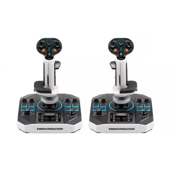 Flightstick Thrustmaster Sol-R 2 HOSAS Space Sim Duo — com fios USB Type-C, analógico/digital, preto/branco
