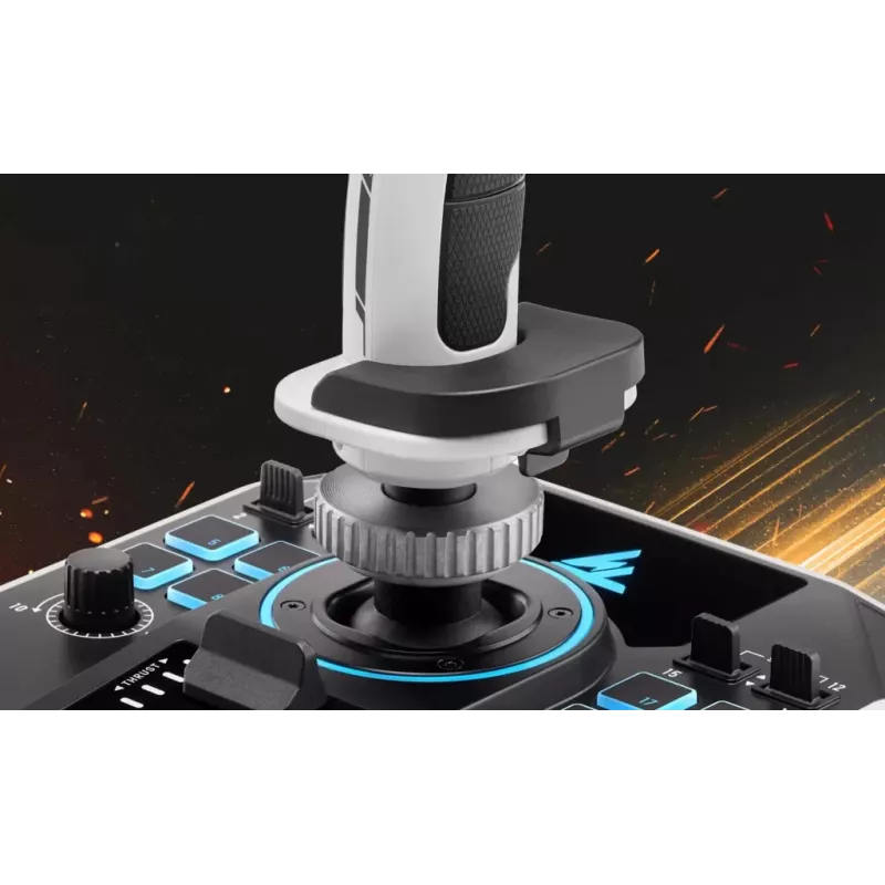 Flightstick Thrustmaster Sol-R 2 HOSAS Space Sim Duo — com fios USB Type-C, analógico/digital, preto/branco