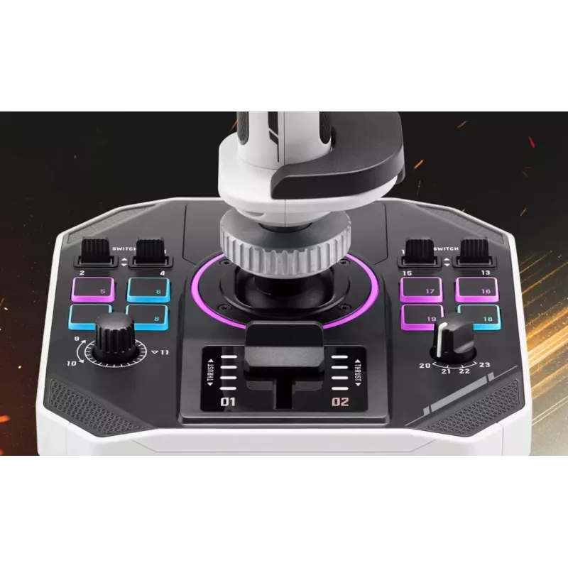 Flightstick Thrustmaster Sol-R 2 HOSAS Space Sim Duo — com fios USB Type-C, analógico/digital, preto/branco