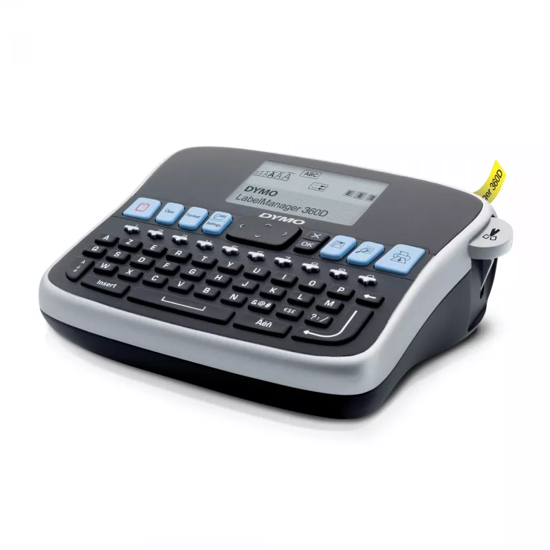 DYMO LabelManager Impressora de etiquetas de secretária | 360D Impressora de etiquetas portátil recarregávelFácil de utilizarTeclas inteligentes One-TouchTeclado QWERTZEcrã grande | Para organização em casa e no escritório