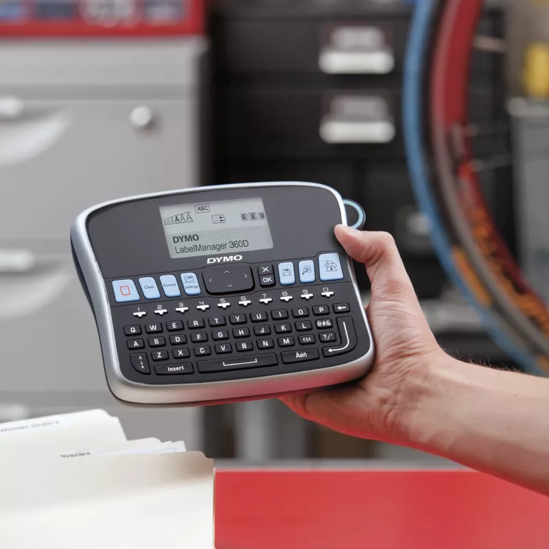 DYMO LabelManager Impressora de etiquetas de secretária | 360D Impressora de etiquetas portátil recarregávelFácil de utilizarTeclas inteligentes One-TouchTeclado QWERTZEcrã grande | Para organização em casa e no escritório